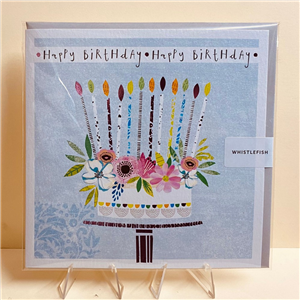 Whistlefish Greeting Card Birthday Cake 16x16cm